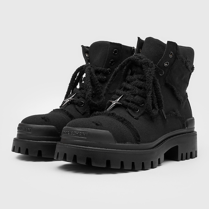 Sewing Net - Bottes montantes à plateforme pour hommes,