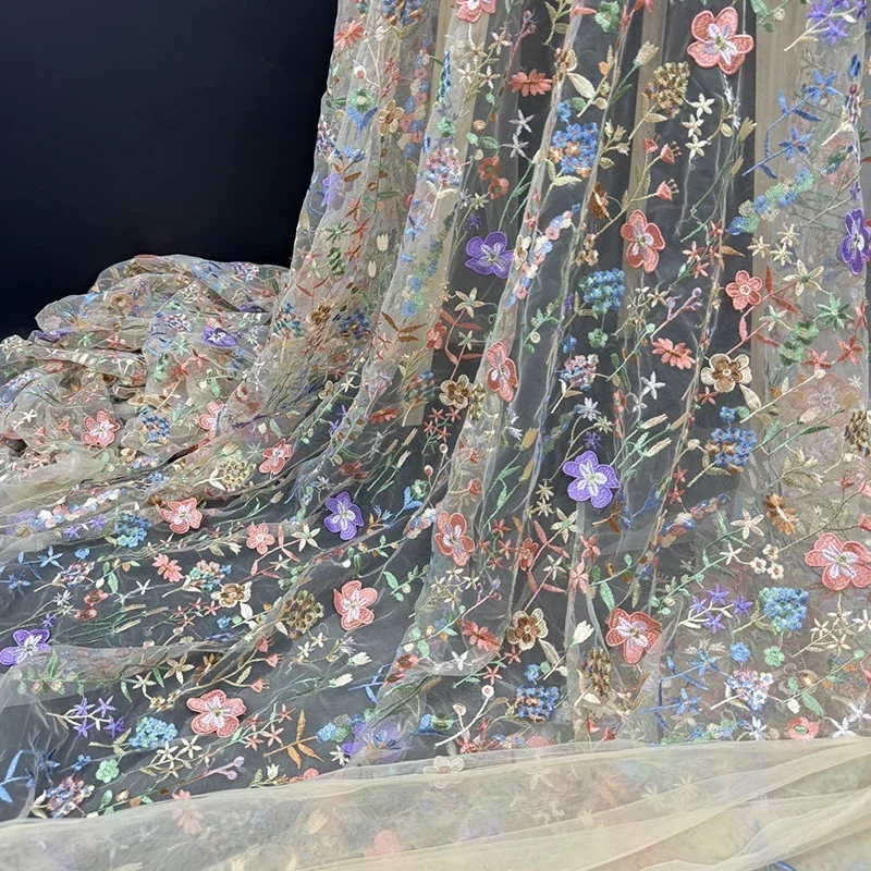 Tissu de tulle brodé floral 3D - Textile And Sewing Materials avis et prix