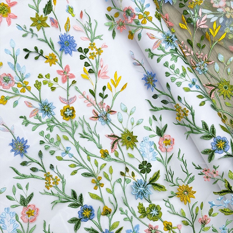 Tissu en dentelle de tulle bro - Textile And Sewing Materials avis et prix